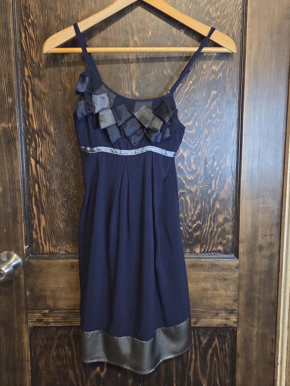 Kimchi Blue Navy Mini Dress with Satin Accents